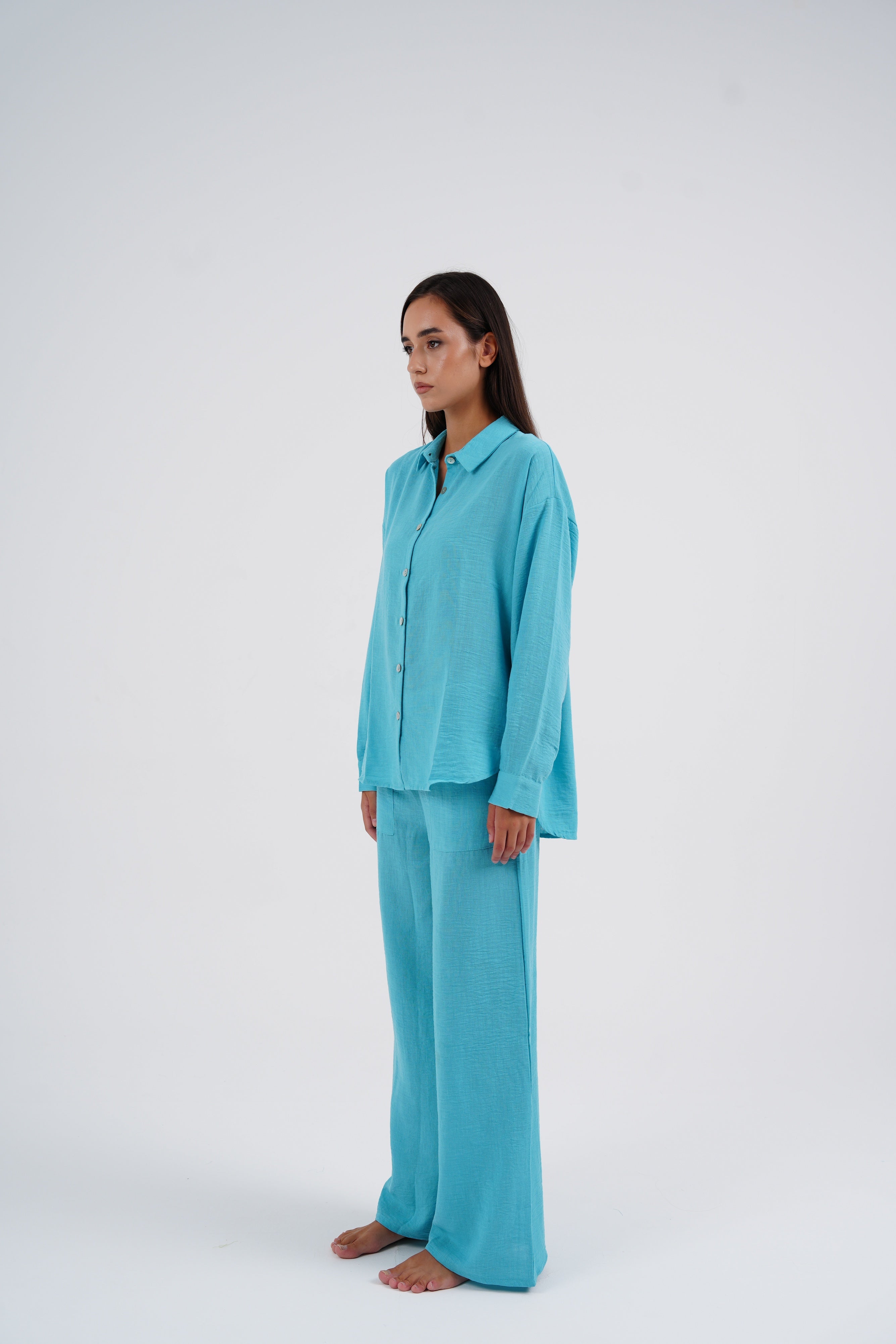 Bloom Turquoise Linen Set