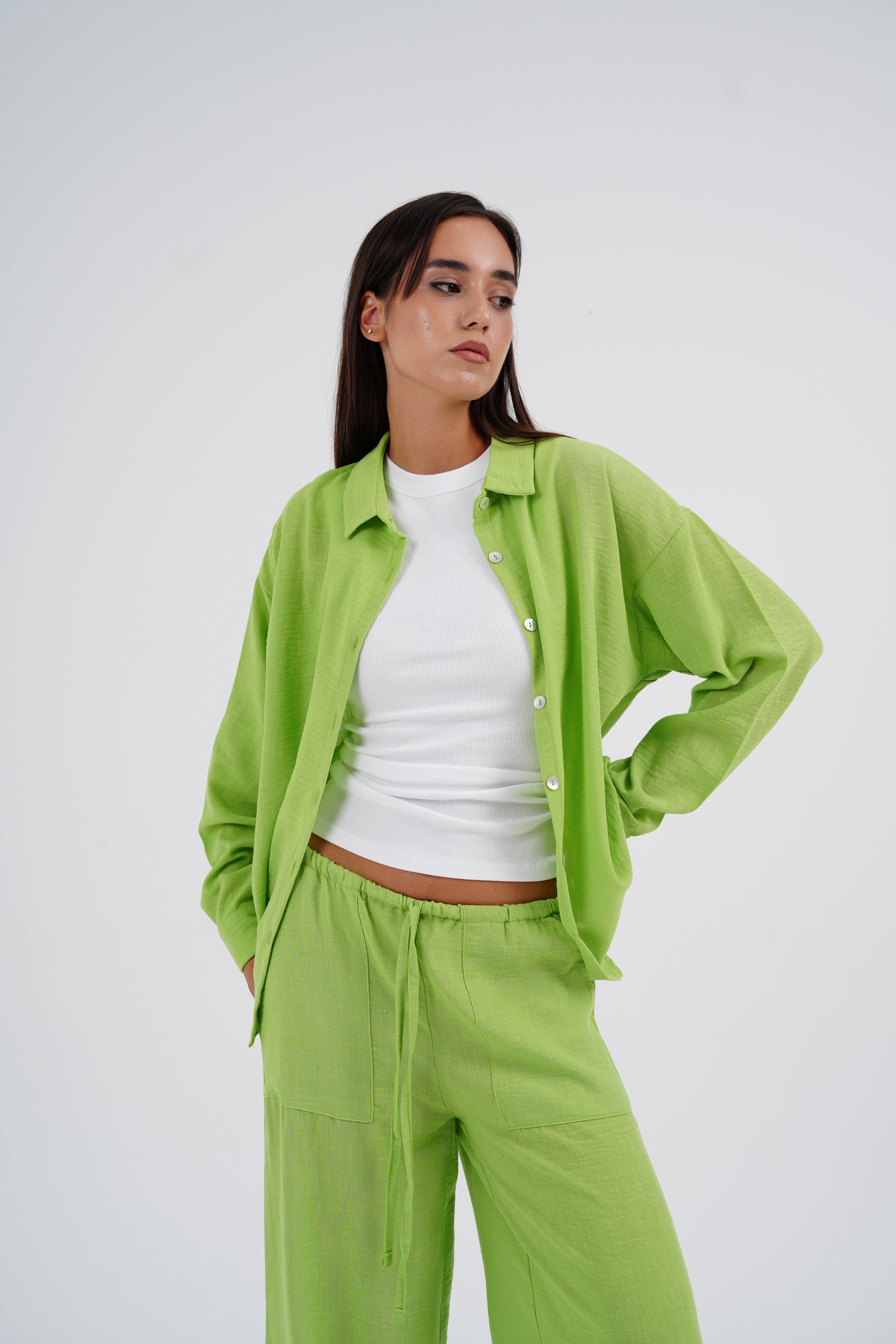 Bloom Green Linen Set