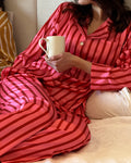 Pink Stripes Satin Set