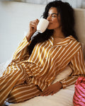 Gold Stripes Satin Set